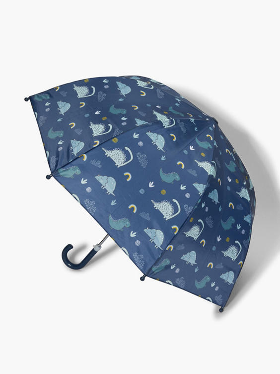 Donkerblauwe paraplu dino's