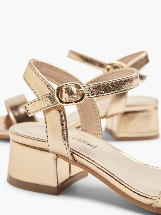 Girls gold cheap heeled sandals