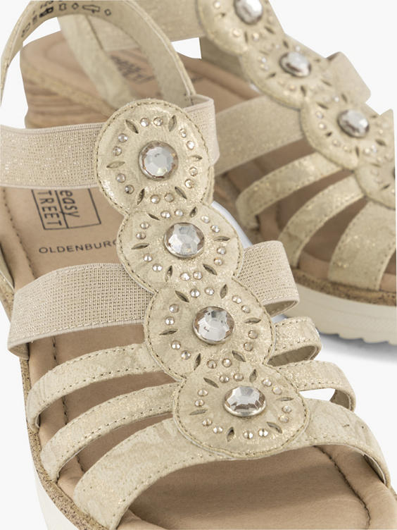 Gold Jewelled Comfort Gladiator Sandal 