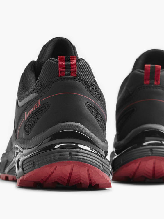 Mens Black & Red Lace Up Hiker Trainers