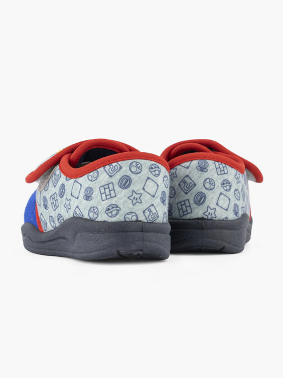 Blauwe pantoffel Super Mario klittenband