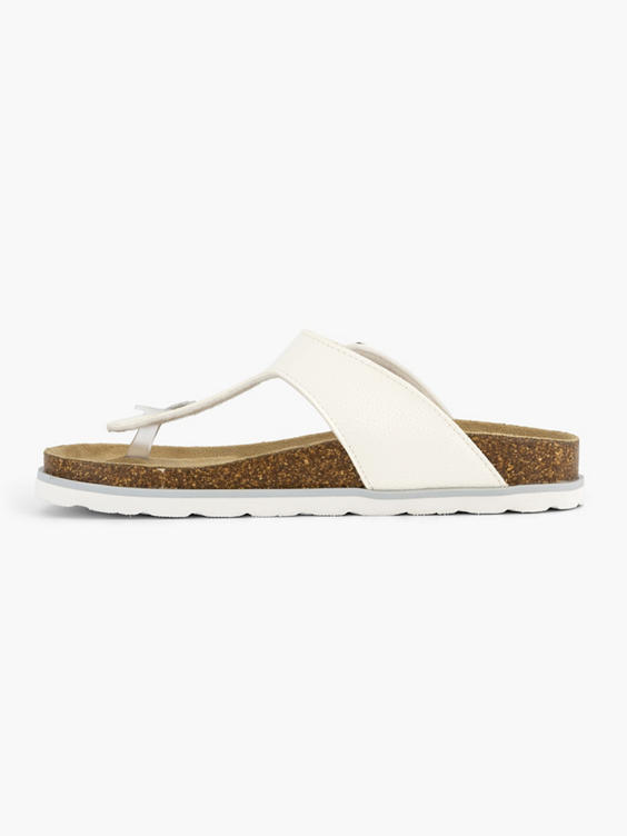Witte teenslipper gesp