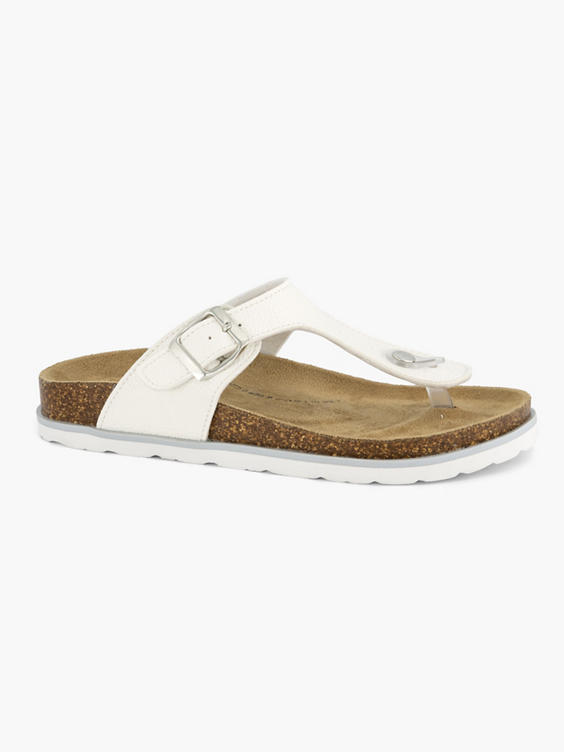 Witte teenslipper gesp
