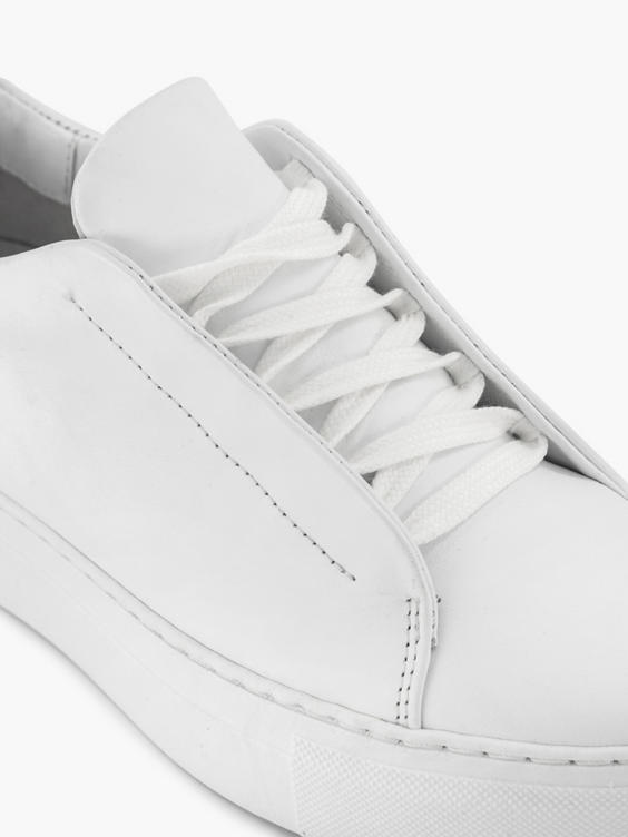 Witte leren platform sneaker
