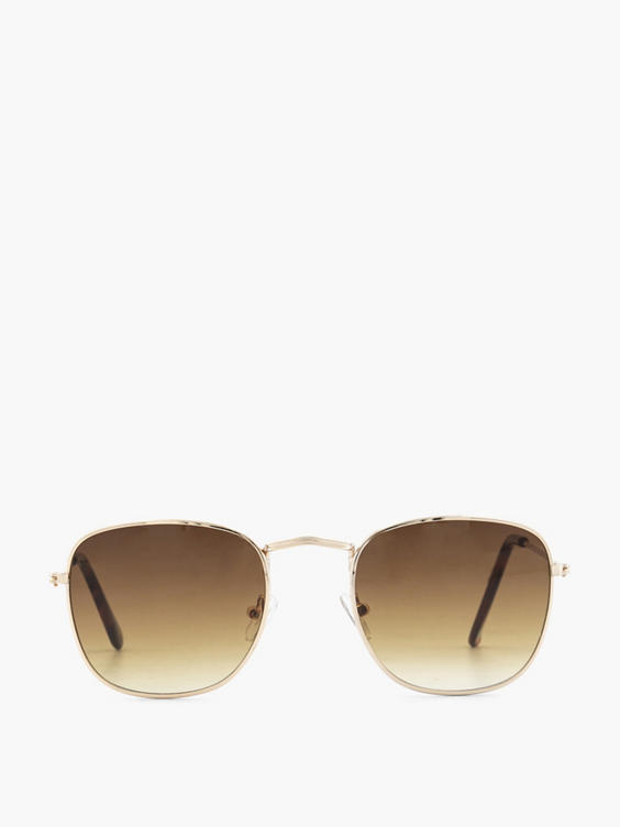 Gouden zonnebril met bruine glazen