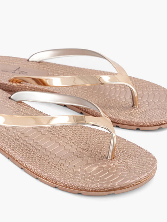 Rosegouden teenslipper
