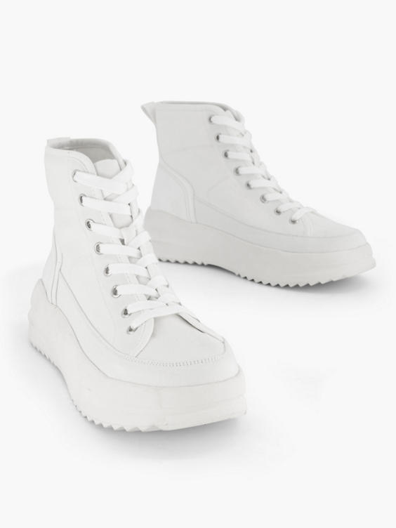 Witte hoge platform sneaker