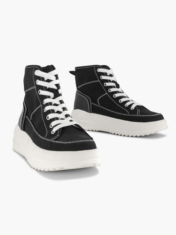 Zwarte hoge platform sneaker