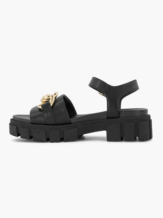 Zwarte chunky sandaal sierketting