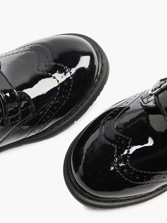 Graceland Junior Girl Black Patent Brogue School Shoes 