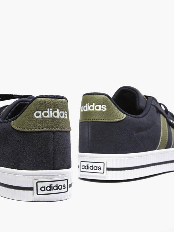 Mens Adidas Daily 3.0 Black Olive Stripe Trainers