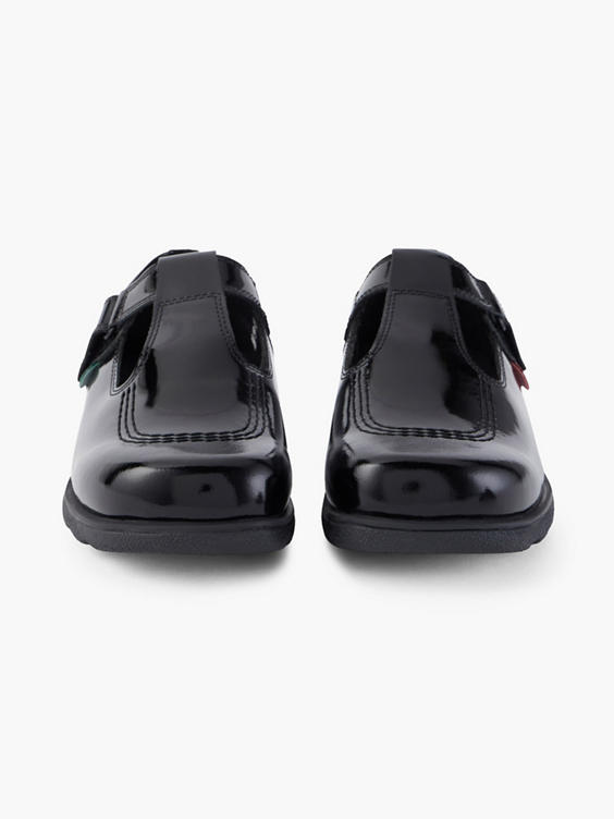 Kickers Teen Girl Black Patent Leather School Shoes