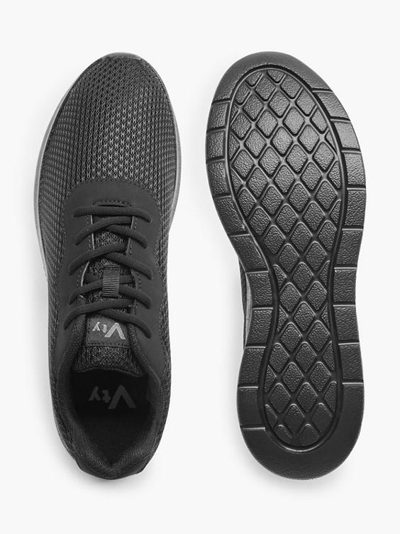 Black Low Lace Up Trainers