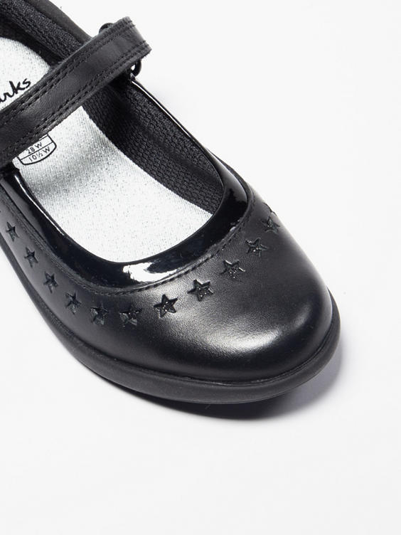 Junior Girl Black Leather School Shoes- Standard Fit (F) in | DEICHMANN