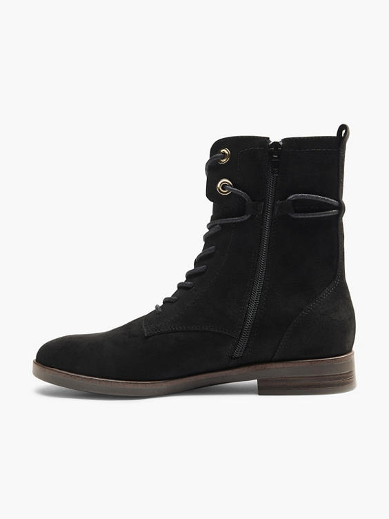 Black Suede Lace Up Boot