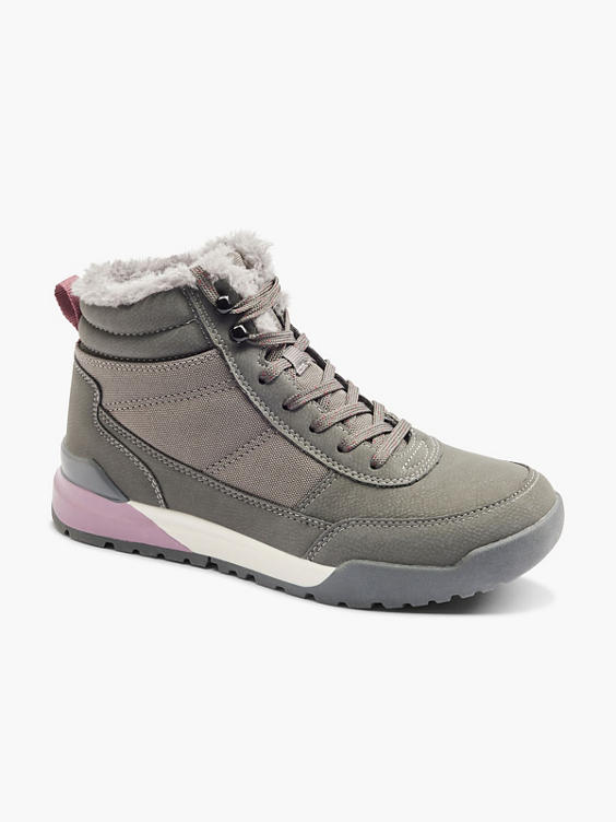 Grey/Purple Lace-up Boot