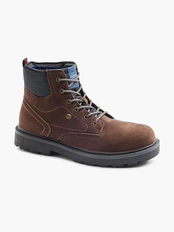 Brown Casual Lace-up Boot