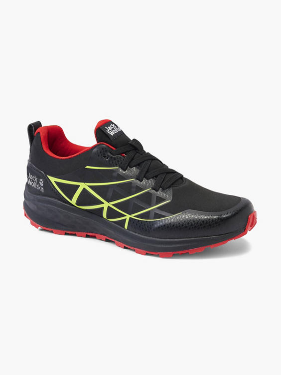 Black/Red Jack Wolfskin Lace-up Hiking Trainer 