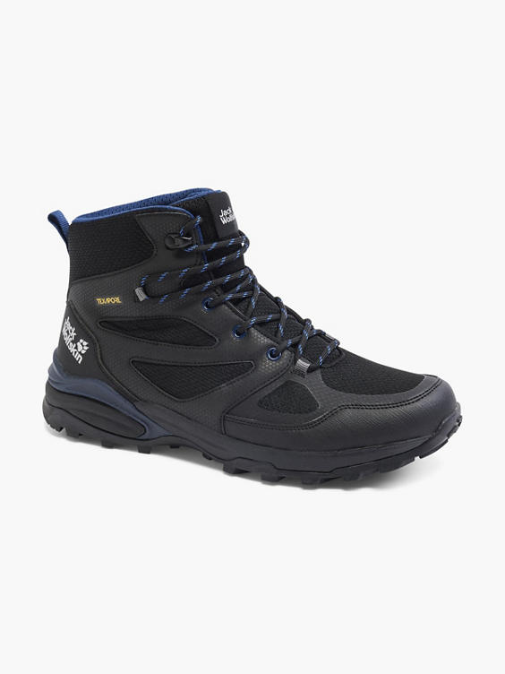 Jack Wolfskin Black/Blue Lace-up Mid Cut Hiking Boot