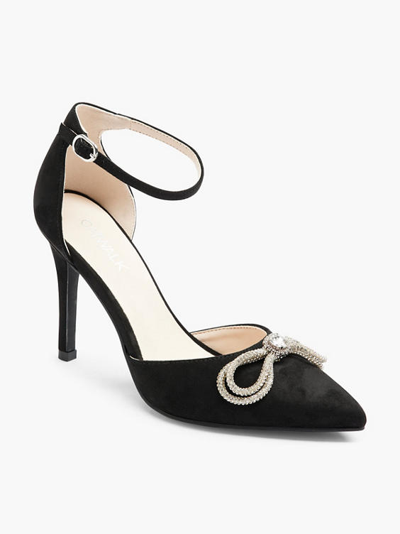 Wavyvigs Black Bow Heel Stiletto Pumps with Bowknot Pointed Toe Heels Dress  Wedding Shoes Black Size 4: Amazon.co.uk: Fashion
