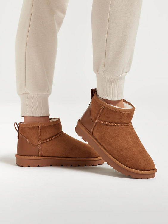 Camel Imi Suede Mini Warm Lined Ankle Boot