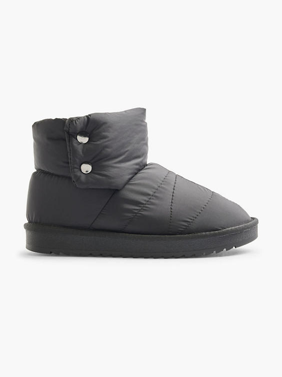 Black Quilted Ankle Boot