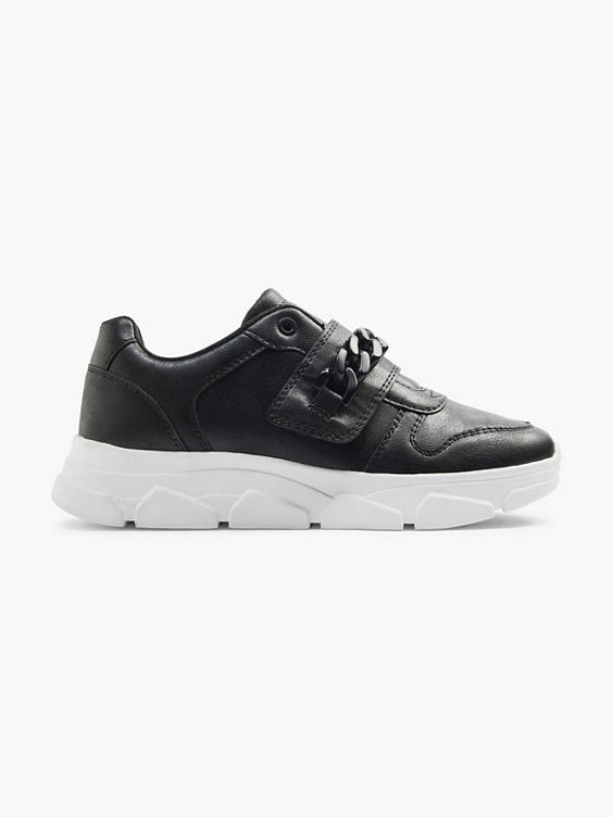 (Venice) Women's Chunky Black Trainer with Chain Detailing in Black DEICHMANN