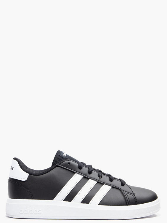 adidas) Grand Court 2.0 K Lace-up Black/White Trainer in Black | DEICHMANN