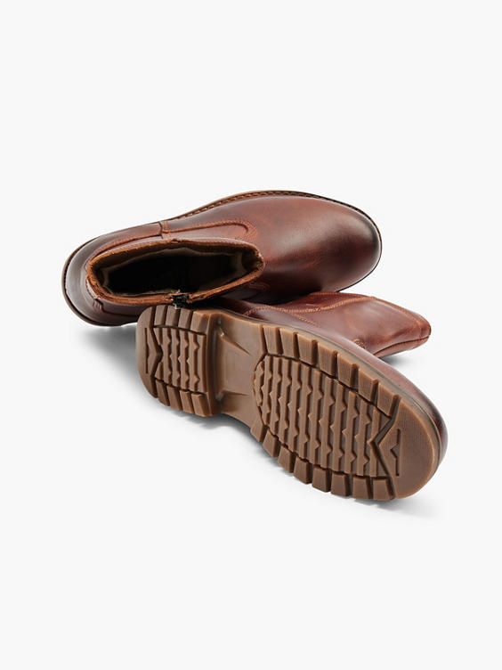 Brown Casual Slip-on Leather Boot
