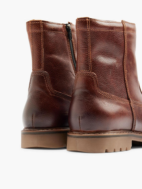 Brown Casual Slip-on Leather Boot