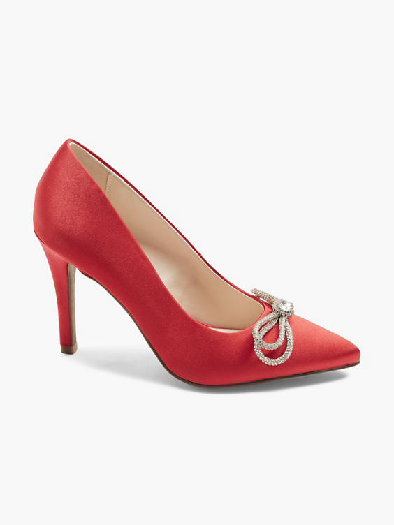Red Pointed Toe Bow Stiletto Heel