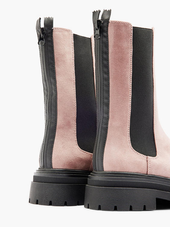 Pink Chelsea Boot with Black Panelling 