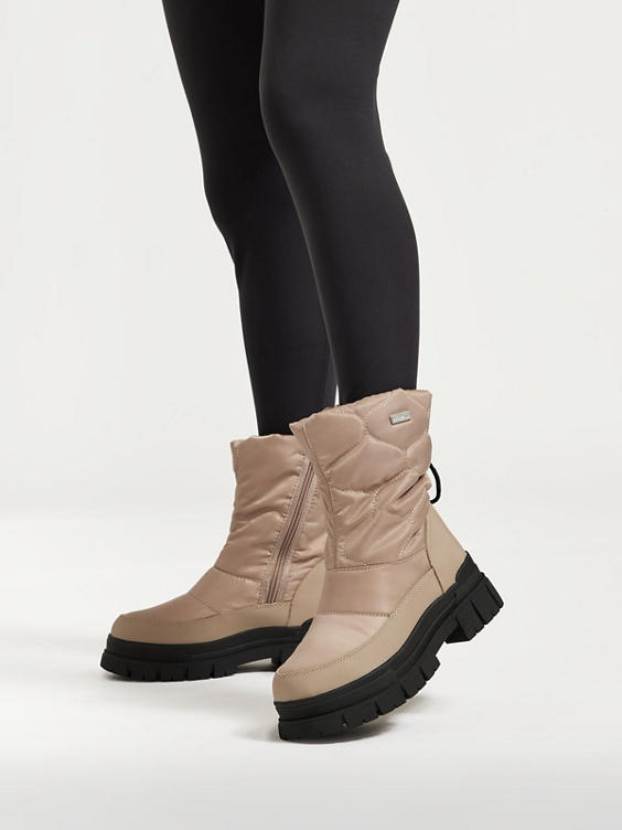 Beige Chunky Quilted Snowboot