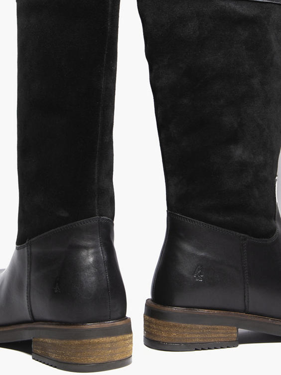 Hush Puppies 'Kitty' Black Leather Long Leg Boot