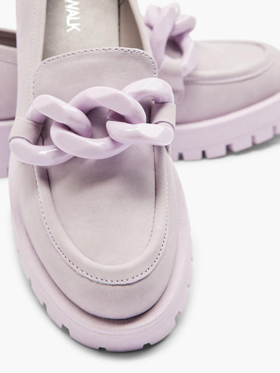 Lilac Chunky Chain Detail Loafer