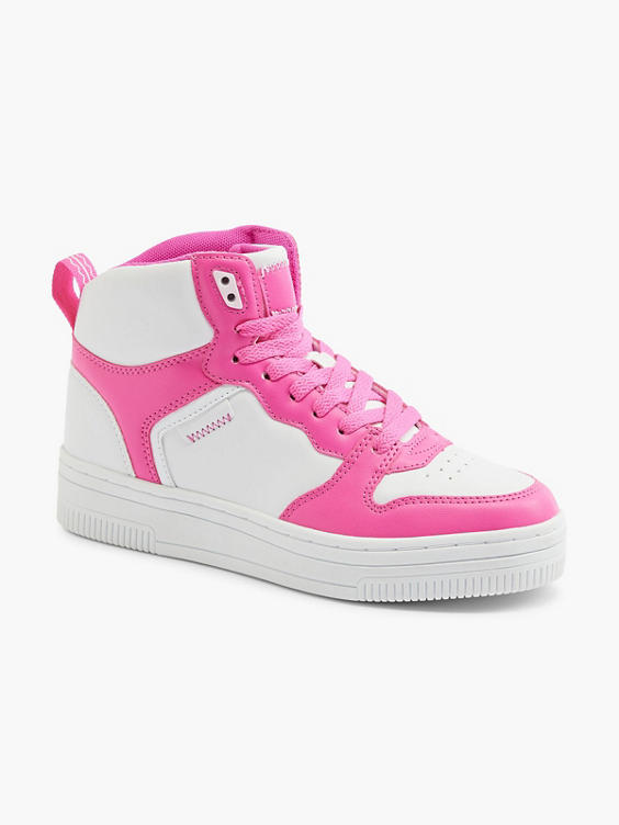 (Graceland) Womens Block Colour Hi-Top Trainers in Pink | DEICHMANN