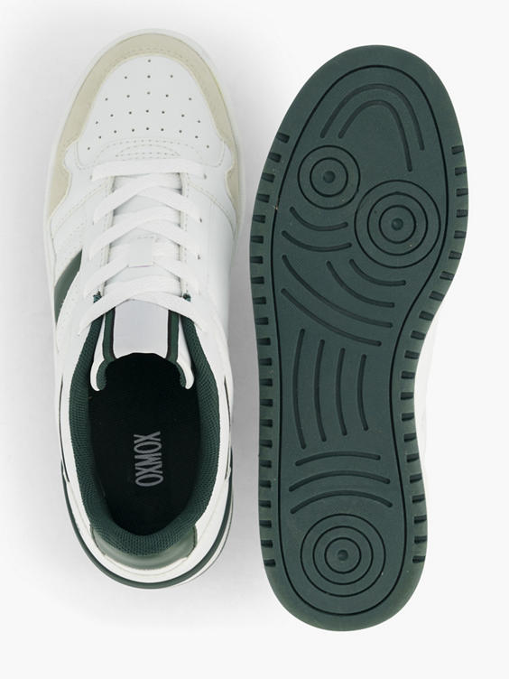 Witte retro sneaker groen