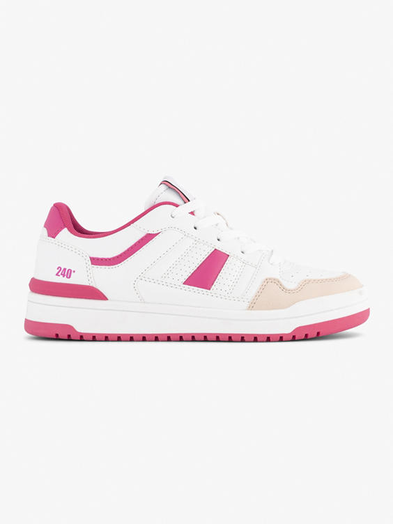 Witte sneaker roze
