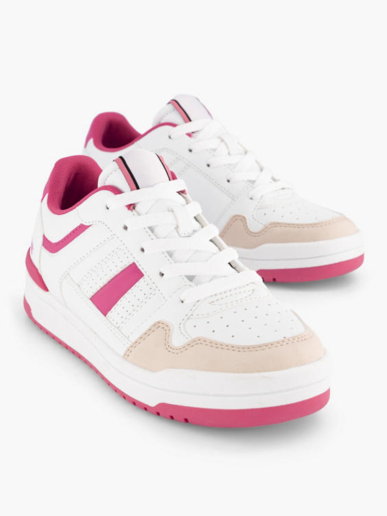 Witte sneaker roze