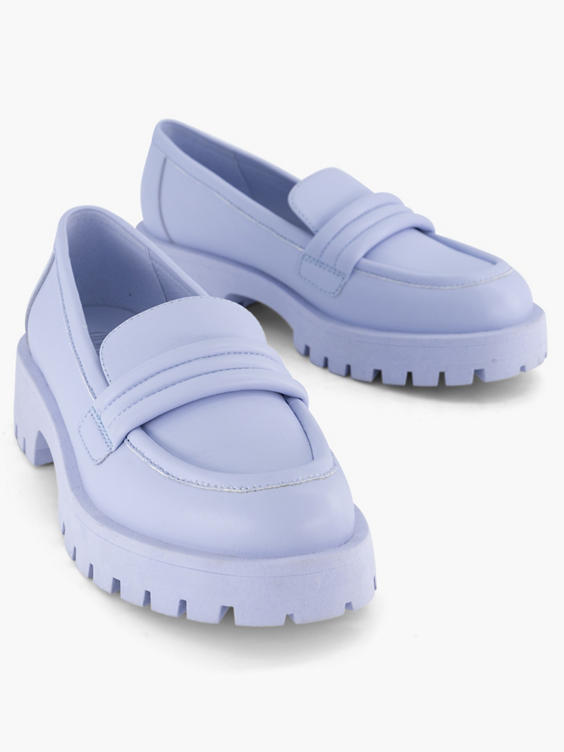Lichtblauwe chunky loafer