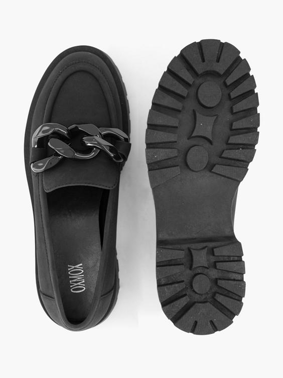 Zwarte chunky loafer sierketting