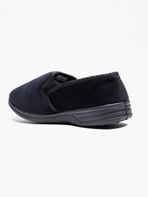 (Deichmann) Mens Black Full Slippers in Black DEICHMANN