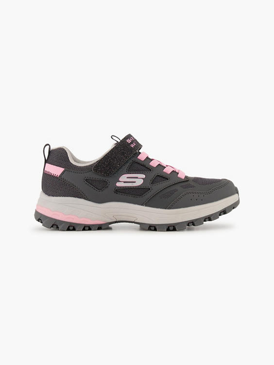 Skechers Grey/Pink Junior Girls Velcro Trainer 