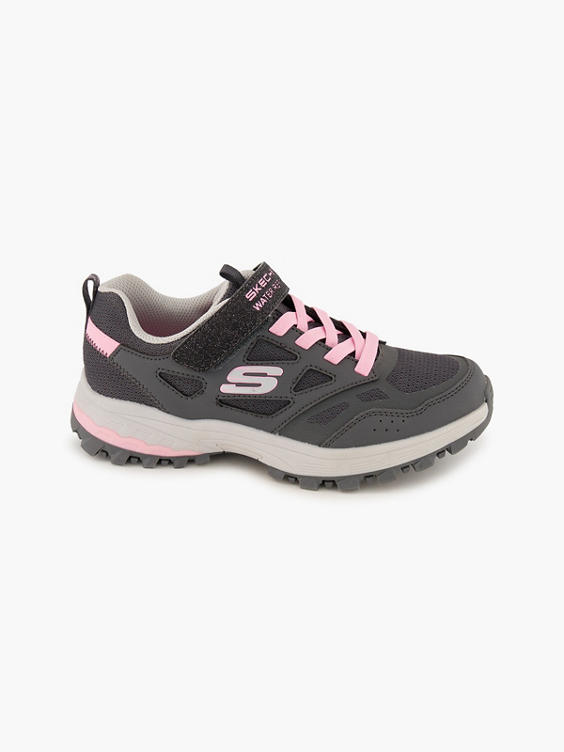 Skechers Grey/Pink Junior Girls Velcro Trainer 