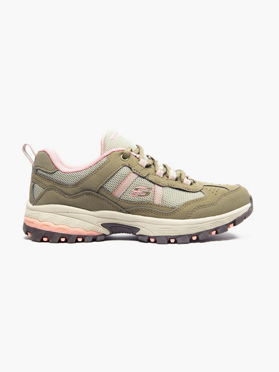 Skechers Olive/Pink Clamber Lace-up Trainer