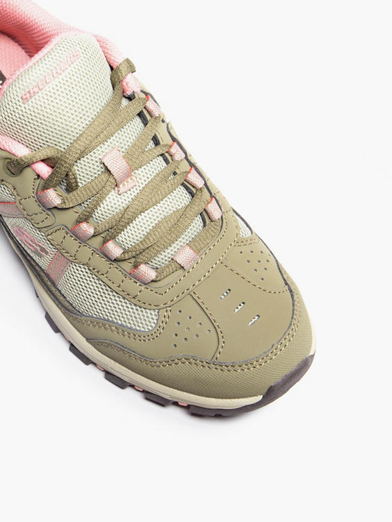Skechers Olive/Pink Clamber Lace-up Trainer