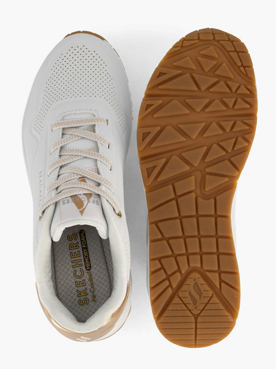 Witte sneaker UNO - SHIMMER AWAY memory foam