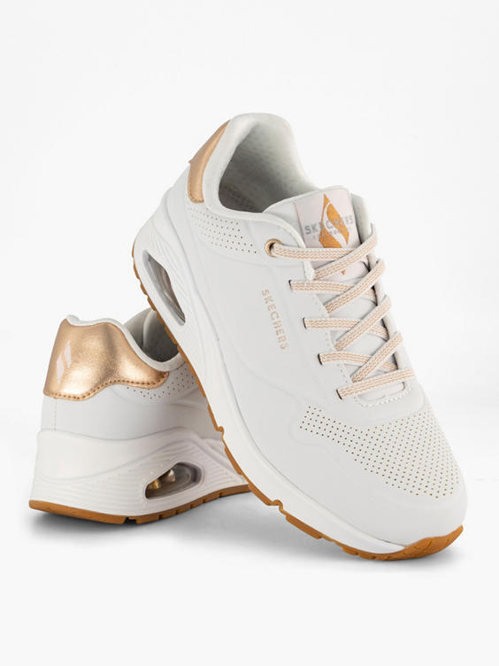 Witte sneaker UNO - SHIMMER AWAY memory foam