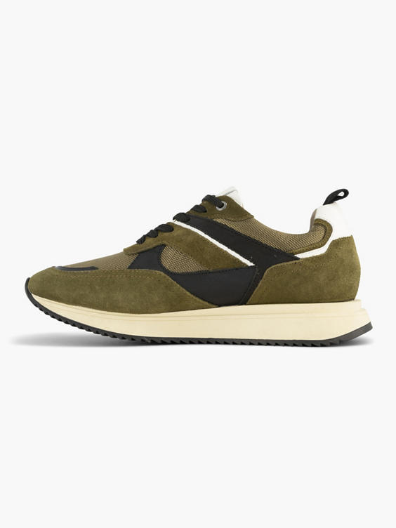 Groene leren chunky sneaker
