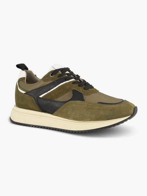 Groene leren chunky sneaker